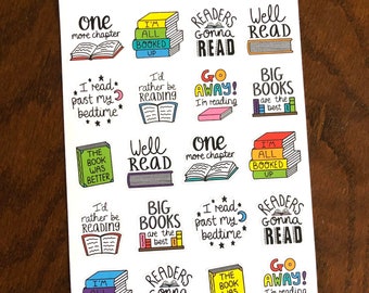 Readers Gonna Read Stickers - Bookworm Planner Stickers - Reading Quotes Planner Stickers - Bookish Stickers - Book Lover Stickers - Books