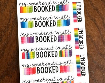 My Weekend is All Booked Reading Planner Stickers - Weekend Banner Stickers - Weekend Planner Stickers - Book Stickers - Reading Stickers