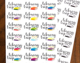 Library Trip Planner Stickers - Reading Planner Stickers - Library Planner Stickers - Calendar Stickers - Book Stickers - Read Stickers