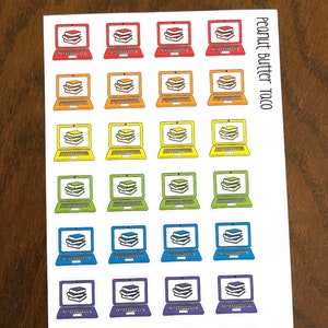 LAST CHANCE Doing Bookish Things Online Stickers - Bookworm Planner Stickers - Book Planner Stickers - Reading Planner Stickers - Doodle