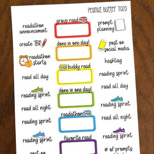 General Readathon Planner Stickers - Book Lover Stickers - Reading Stickers - Bookish Stickers - Book Stickers - Reading Journal Stickers