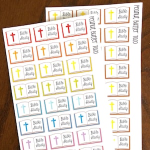 Bible Study Planner Stickers - Bible Study Stickers - Religious Stickers - Faith Stickers - Bible Stickers - Book Stickers - Cross Stickers