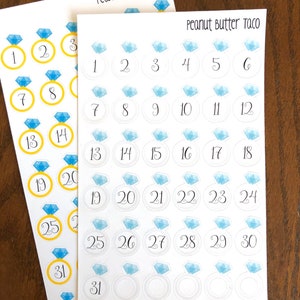 Gouden of zilveren ring Countdown Planner Stickers - Ringstickers - Ringdatumhoezen - Verlovingsstickers - Wedding Planner Stickers - Ringen