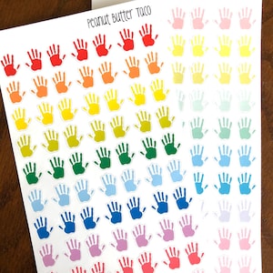 Handabdruck Sticker - Regenbogen oder Pastell Handabdrücke - Kind Mom Sticker - Kunst Sticker - Vorschul Sticker - Handabdruck Sticker - Kita