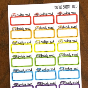 Buddy Read Boxes Planner Stickers - Book Lover Stickers - Reading Stickers - Bookish Stickers - Book Stickers - Reading Journal Stickers
