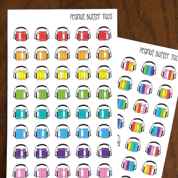 Audiobook Doodle Planner Stickers - Audiobooks Book Planner Stickers - Reading Stickers - Bookish Stickers - Book Icon Stickers - Listening
