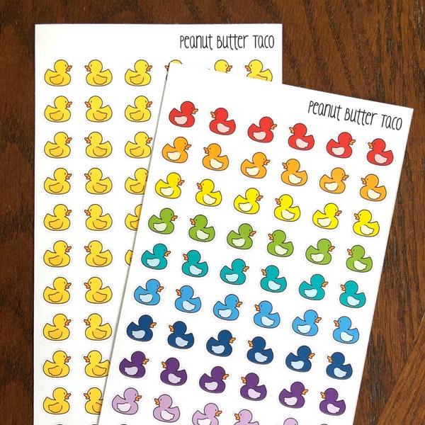 Rubber Ducks Planner Stickers - Rubber Ducky Planner Stickers - Rubber Duckies Stickers - Yellow Ducky Rainbow Ducky Stickers - Bath Time