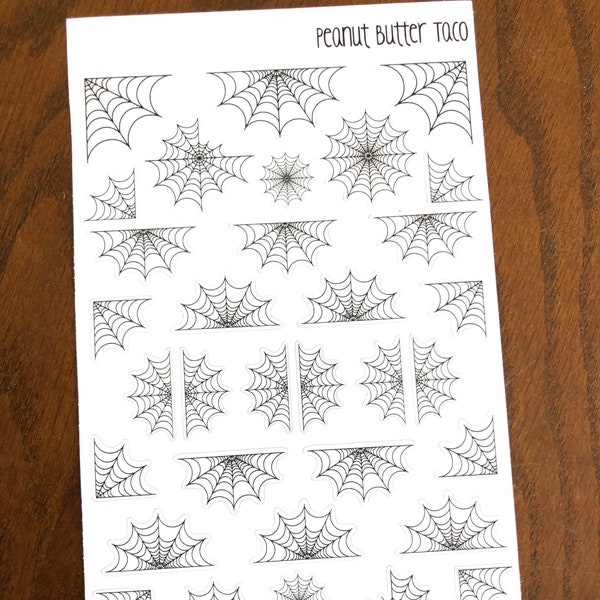 Spiderweb Planner Stickers - Spiderwebs - Halloween Stickers - Spiderweb Stickers - Fall Stickers - Deco Stickers - Decorative Stickers