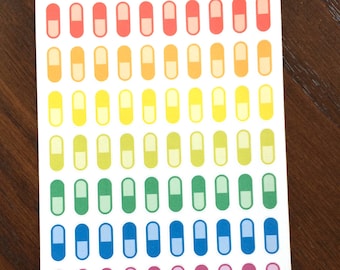 Rainbow Pills Stickers - Pill Planner Stickers - Medication Planner Stickers - Prescription Stickers - Medicine Stickers - Reminder Stickers