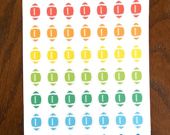 Rainbow Football Stickers - Football Planner Stickers - Football Practice Stickers - Football Game Stickers - Sports Stickers - Footballs