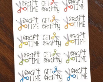 Craft Time Planner Stickers - Craft Time Stickers - Craft Stickers - Hobby Stickers - Calendar Stickers - Art Stickers - Get Crafty Stickers