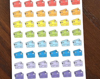 Credit Card Stickers - Credit Card Planner Stickers - Finance Stickers - Credit Cards - Budget Stickers - Bill Stickers - Small Stickers