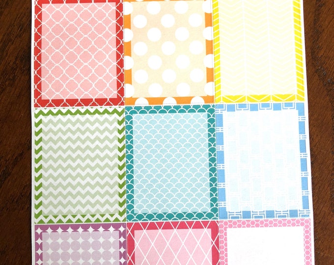 Patterned Full Boxes Planner Stickers - Designs Full Boxes - Full Box ...