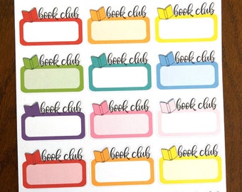 Rainbow Book Club Boxes- Reading Planner Stickers - Book Stickers - Reading Stickers - Bookish Stickers - Doodle Planner Stickers