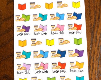 Peanut Butter Taco Book Club Stickers- Hand Drawn Reading Planner Stickers - Book Stickers - Reading Stickers - Doodle Planner Stickers