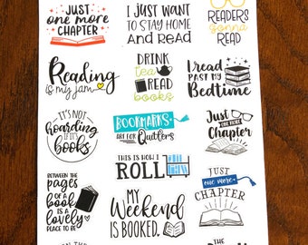 Bookish Quotes Planner Stickers - Bookworm Planner Stickers - Reading Sayings Planner Stickers - Book Stickers - Book Lover Stickers - Books