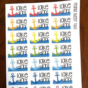 Lake Day Planner Stickers - Summer Stickers - Boating Stickers - Anchor Stickers - Calendar Stickers - Lake Planner Stickers - Beach Sticker
