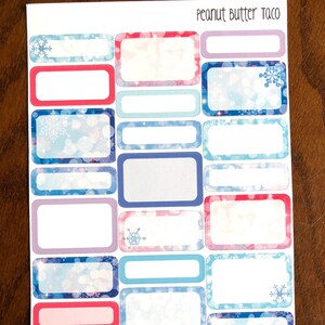 Zucker Schneeflocke Mixed Boxes Planer Aufkleber - Winter Aufkleber - Halbe Box Aufkleber - Schneeflocken Halbe Boxen - Funktionale Aufkleber