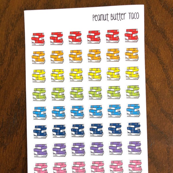Monochrome Book Stacks Planner Stickers - Book Planner Stickers - Reading Stickers - Book Stickers - Book Stack Stickers - Bookish Stickers