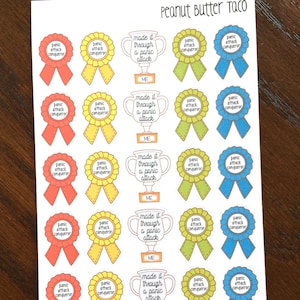 LAST CHANCE Panic Attack Conqueror Planner Stickers - Anxiety Stickers - Anxiety Attack Stickers - Award Stickers - Trophy Stickers