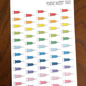 Syringes Planner Stickers - Syringe Stickers - Shot Stickers - Diabetes Stickers - Insulin Stickers -Allergy Stickers - Injection Stickers