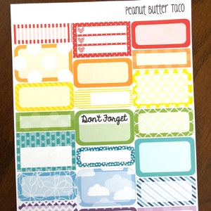 Box Sampler Planner Stickers - Boxes Stickers - Half Boxes - Quarter Boxes Planner Stickers - Mixed Size Boxes - Appointment Boxes