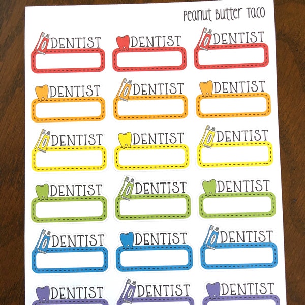 Dentist Planner Stickers - Dentist Appointment Stickers - Dentist Stickers - Dental Appointment - Quarter Boxes - Quarter Box Stickers