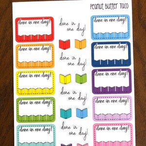 Done in One Day Reading Sticker - Bookish Stickers - Book Stickers - Reading Stickers - Bücherwurm Sticker