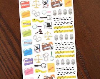 Crime Sampler Stickers - True Crime Planner Stickers - Detective Stickers - Police Stickers - Decorative Stickers - Planning Stickers