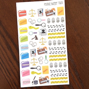 Crime Sampler Stickers - True Crime Planner Stickers - Detective Stickers - Police Stickers - Decorative Stickers - Planning Stickers