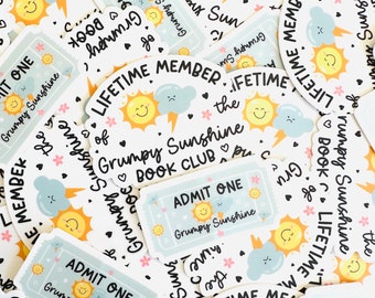 Grumpy Sunshine Vinyl Sticker - Romance Trope Reading Stickers - Book Club Sticker - Bookworm Vinyl Decal - Bookish Reading Stickers