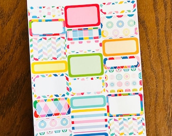 Cute as a Button Mixed Boxes Planner Stickers - Half Boxes - Quarter Boxes - Functional Planner Stickers