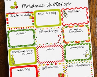 Christmas Reading Challenge - Holiday Movie Book Challenge Stickers - Reading Planner Stickers - Reading Journal Stickers - Bookish Stickers