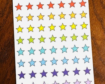 Pegatinas de estrellas dibujadas a mano - Pegatinas de Doodle Stars Planner - Pegatinas de estrellas arco iris - Pegatinas pequeñas -Pegatinas de calificación