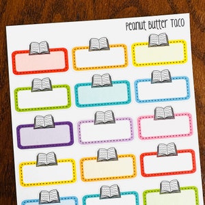Open boekendozen - Leesplannerstickers - Leesachtige stickers - Boekdagboekstickers - Boekenwurmstickers - Boekstickers - Leesstickers