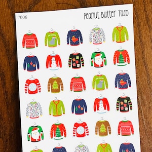 Stickers lelijke kersttrui - stickers vakantie - stickers lelijke kersttrui - stickers winter - stickers kerstdecoratie