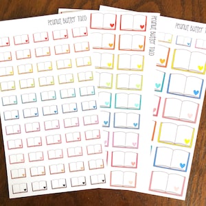 Open boekplannerstickers - Kies uw maat - Boekenstickers - Leesplannerstickers - Schoolstickers - Leesstickers - Boekenwurm