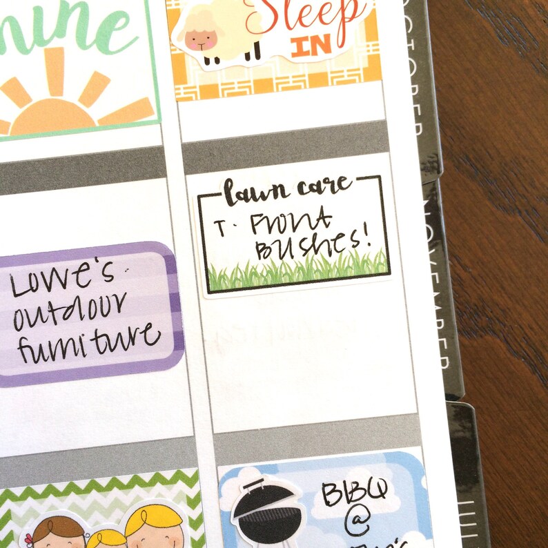 Lawn Care Boxes Yard Work Stickers Cut Grass Planner Etsy