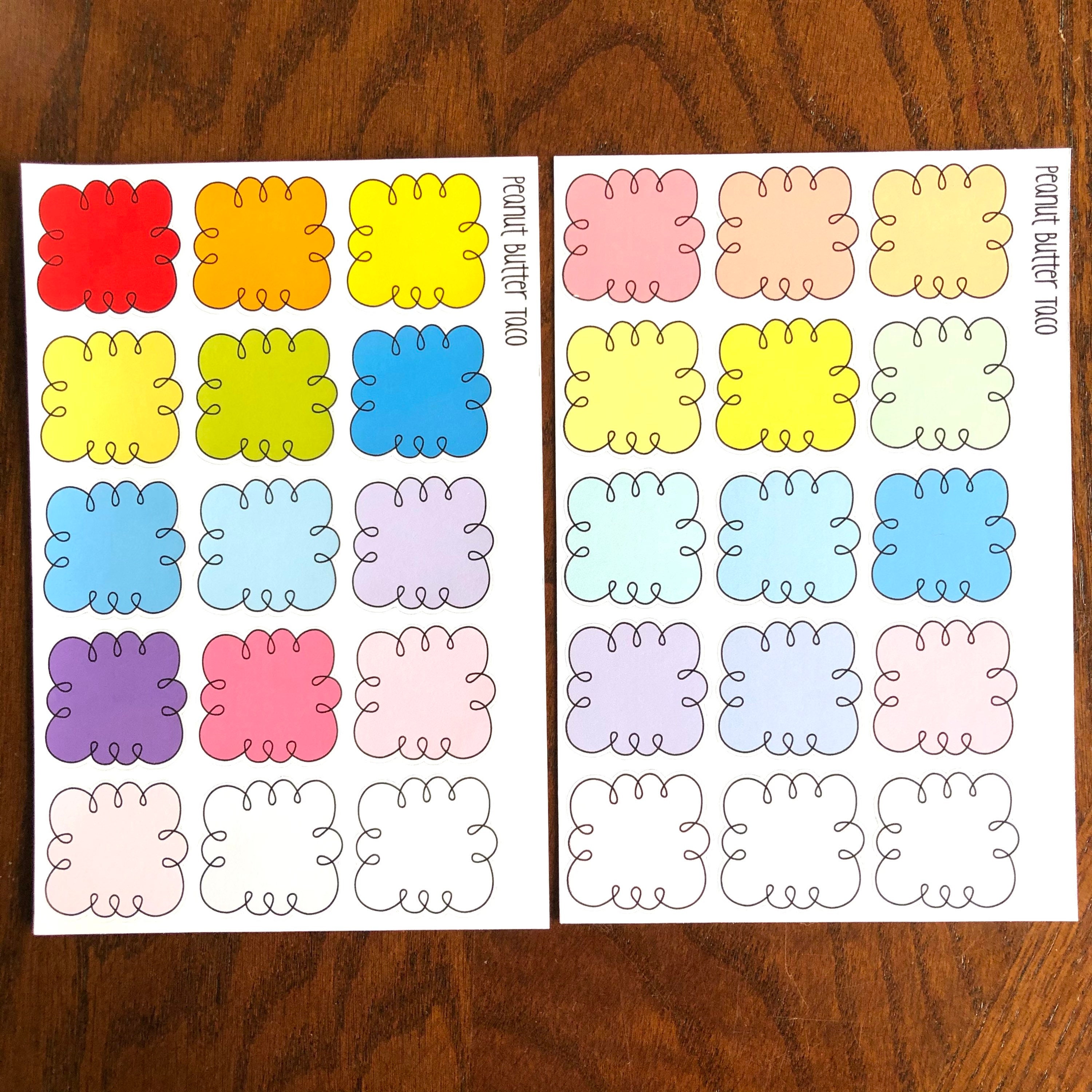 Large Doodle Clouds Planner Stickers Bright Rainbow or - Etsy