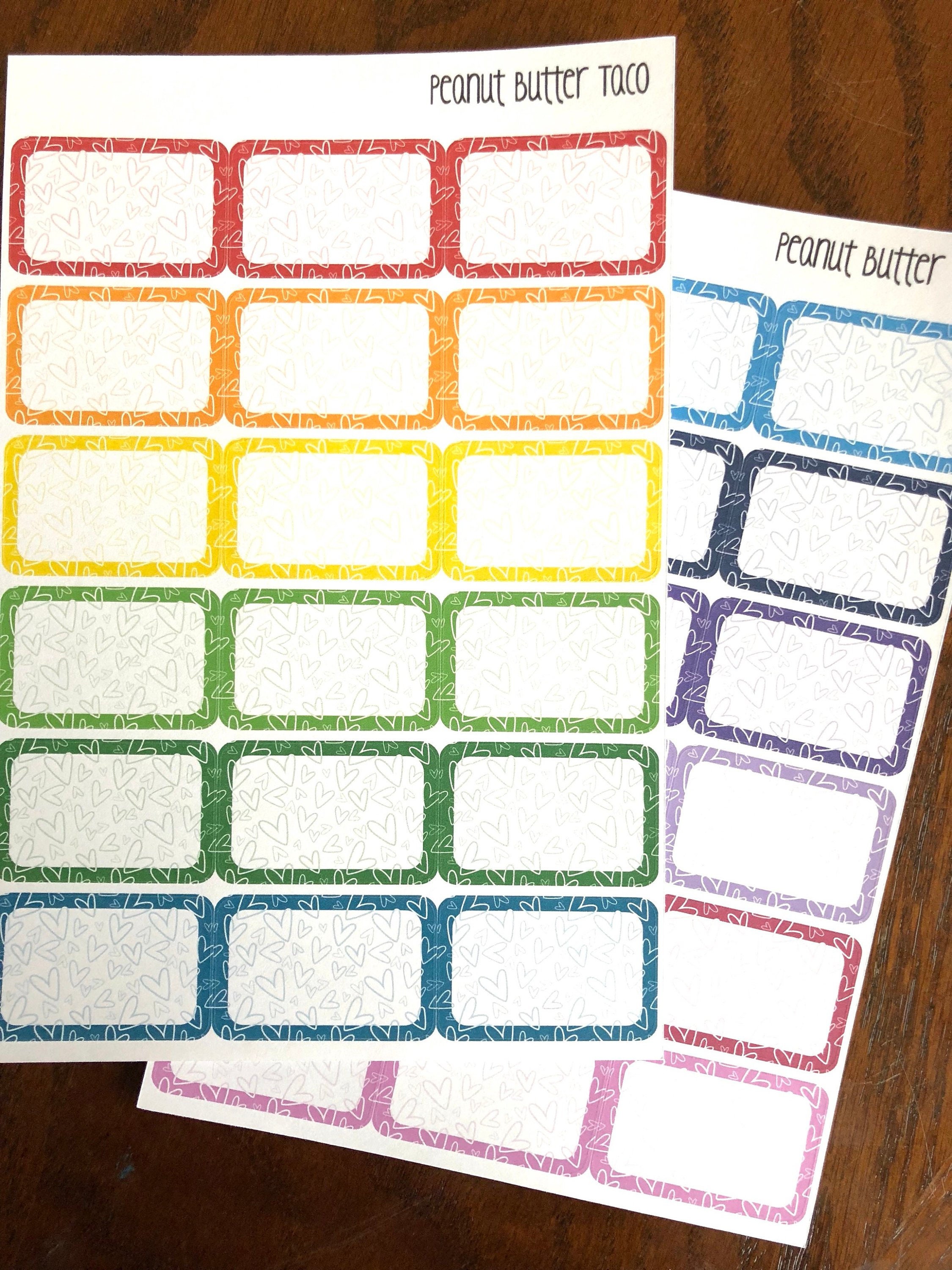 Heart Doodle Rainbow Half Boxes - Planner Stickers - Doodle Stickers ...