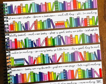 Bookish Reading Notebook - Dot Grid or Lined Paper - Reading Journal - Book Lover Gift - Bookworm Stationery - Bookworm Notebook - Review