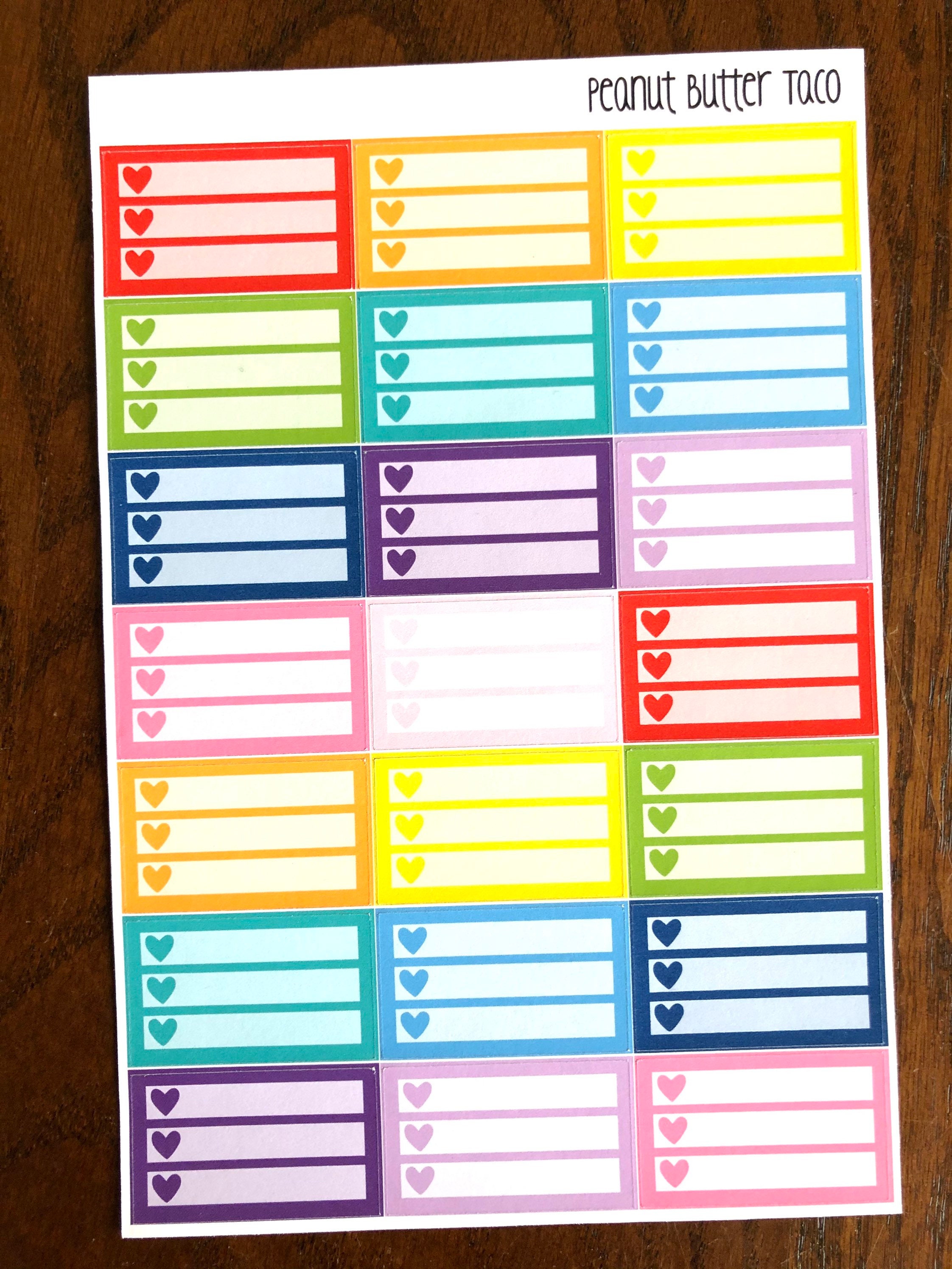 Rainbow Checklist Planner Stickers Solid or Glitter Heart - Etsy