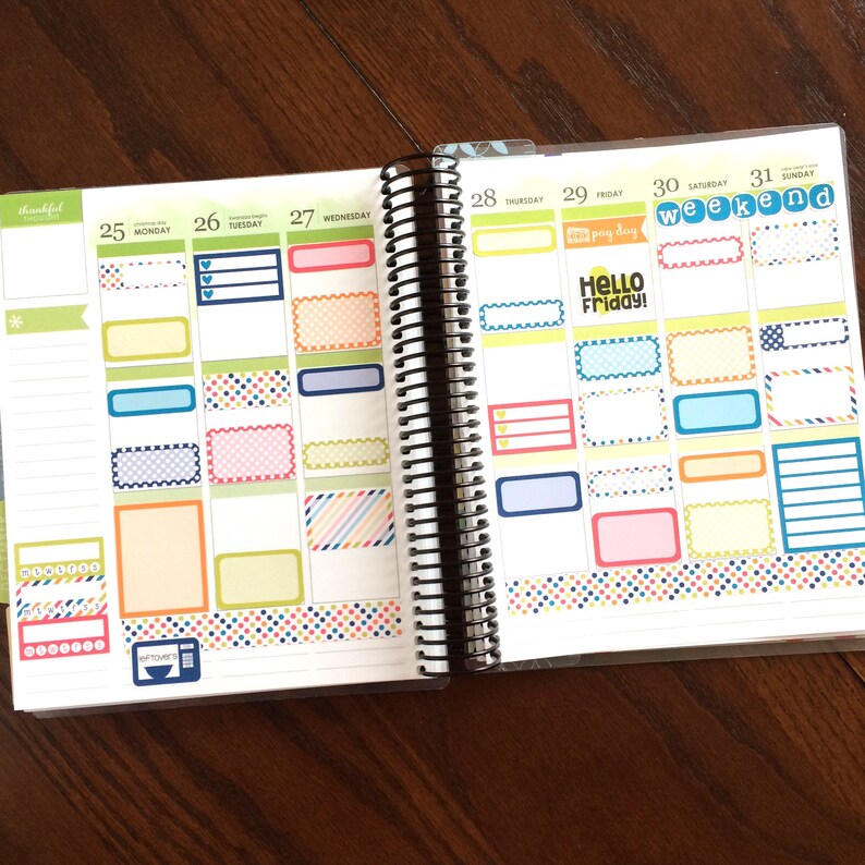 Polka Dots Weekly Kit Planner Stickers Simple Weekly Kit Functional Weekly Kit Planner Stickers Bright Weekly Kit