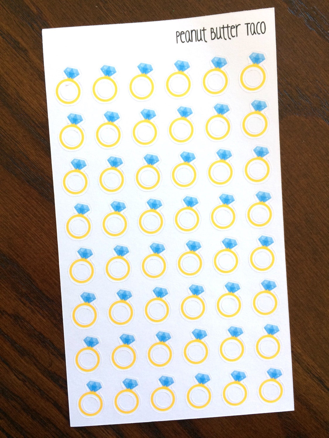 Small Gold Diamond Ring Stickers Wedding Planner Stickers Etsy