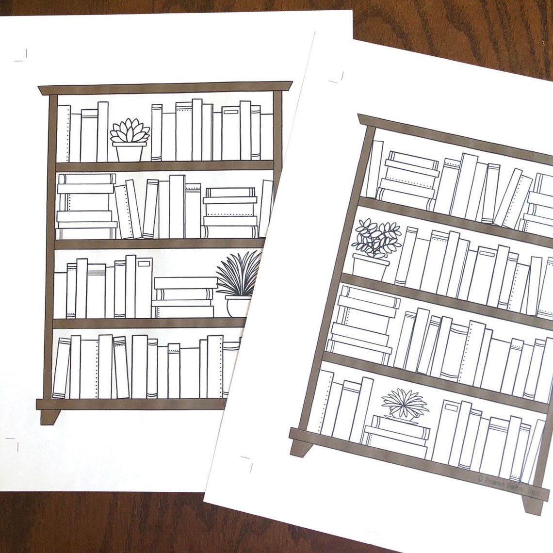 PRINTABLE Two Bookshelves Reading Planner Bookshelf - Etsy