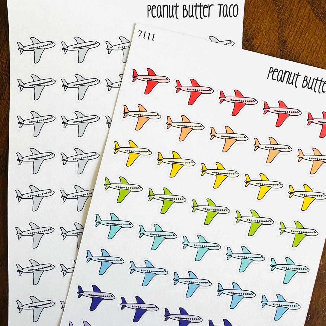Airplane Icons Planner Stickers - Travel Planner Stickers - Plane Icon ...