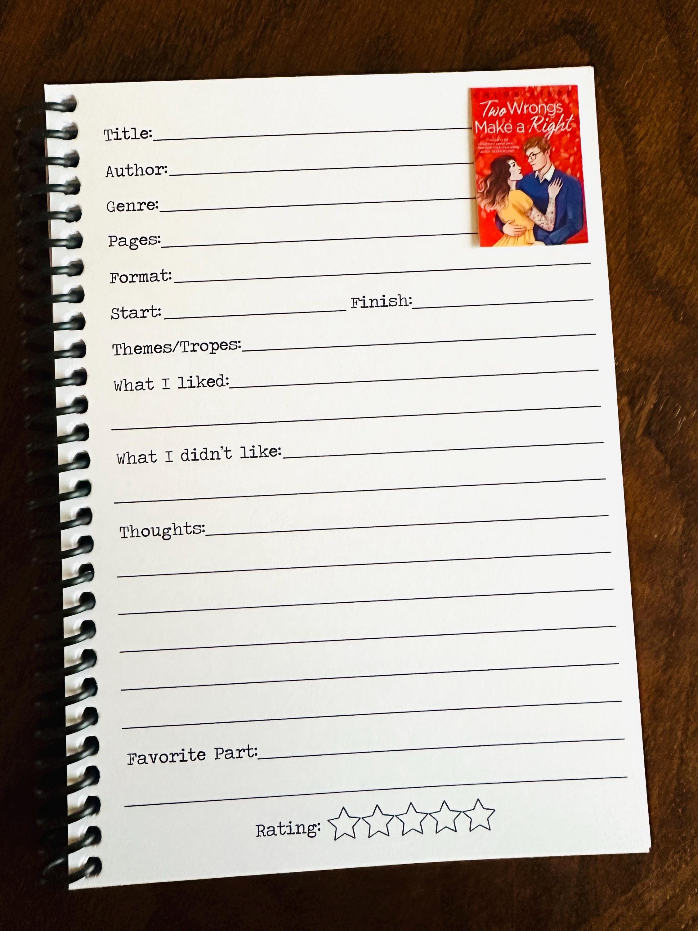 Pages Remembered Book Review Notebook - Reading Journal - Book Lover ...