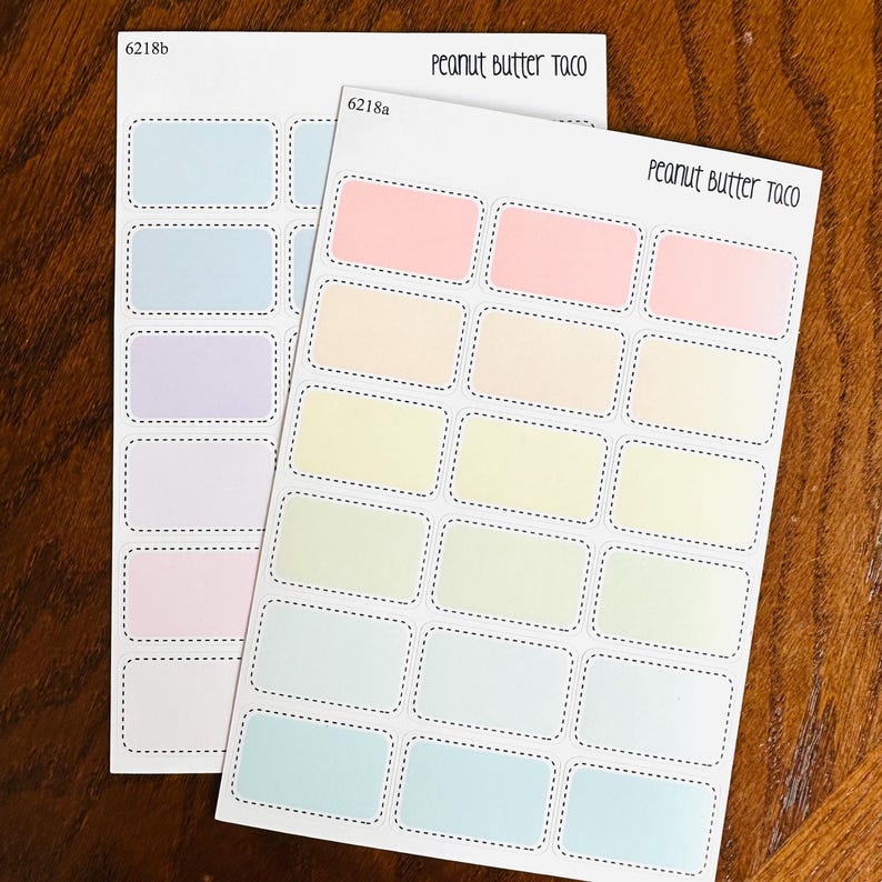 Stitched Ultimate Rainbow Half Boxes Planner Stickers - Half Box ...