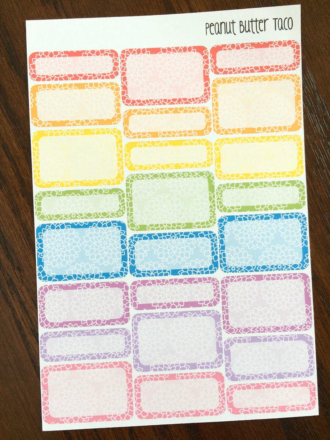 Rainbow Floral Mixed Boxes Planner Stickers - Flower Box Stickers ...