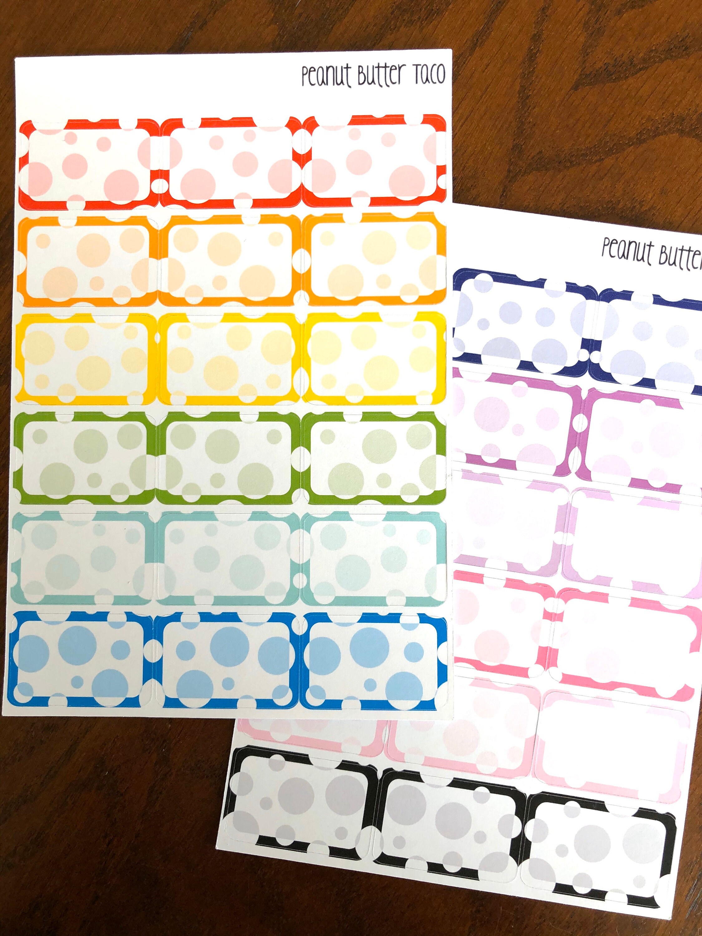 Inverse Polka Dot Half Boxes Half Box Planner Stickers | Etsy